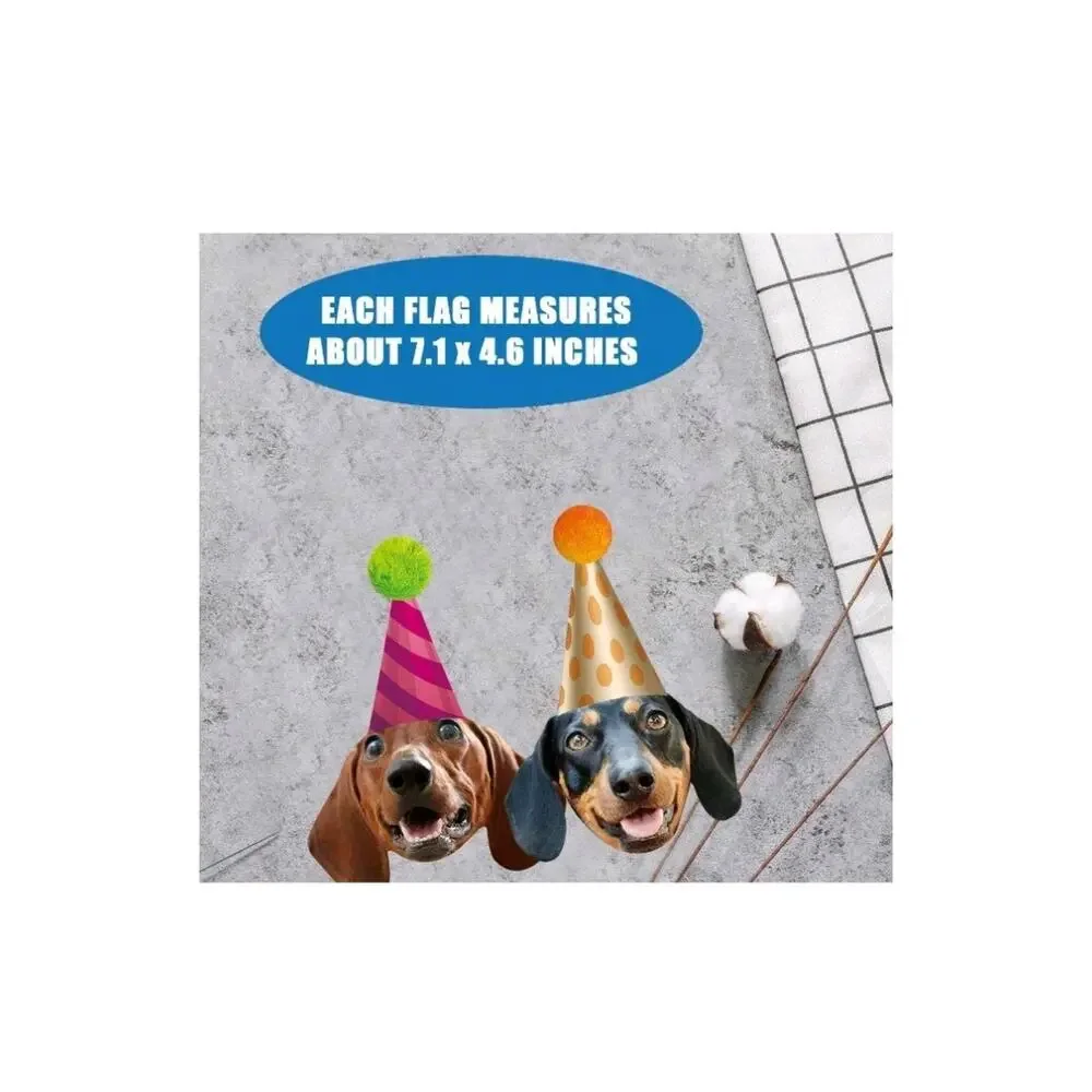 Dachshund Birthday Garland, Funny Wiener Dog Bday Party Decor, Dog Face Bunting